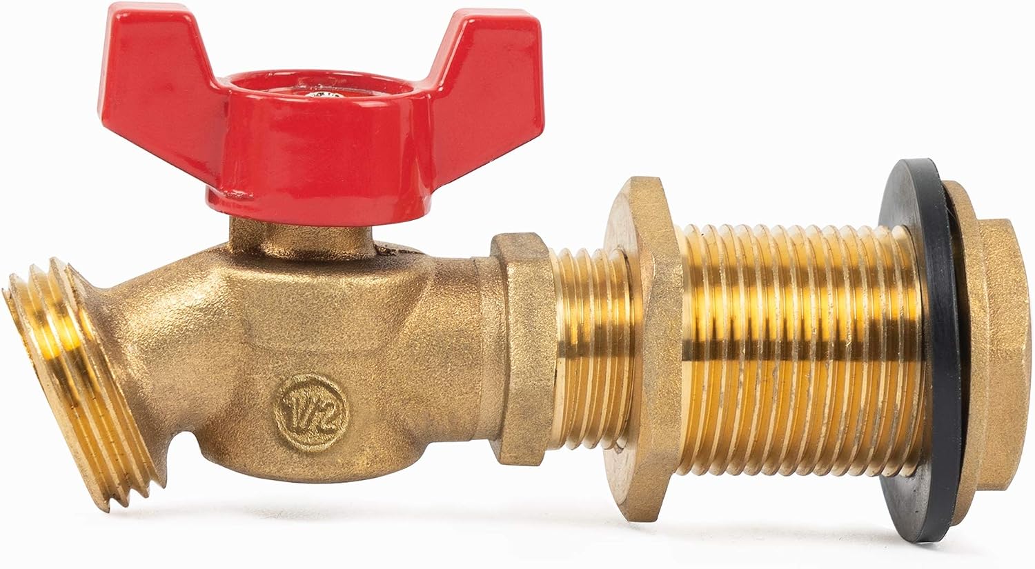 Hourleey Brass Rain Barrel Quarter, Rain Barrel Spigot Kit 1/2 inch, Rain Barrel Quarter Turn Ball Valve Spigot with Bulkhead Fitting