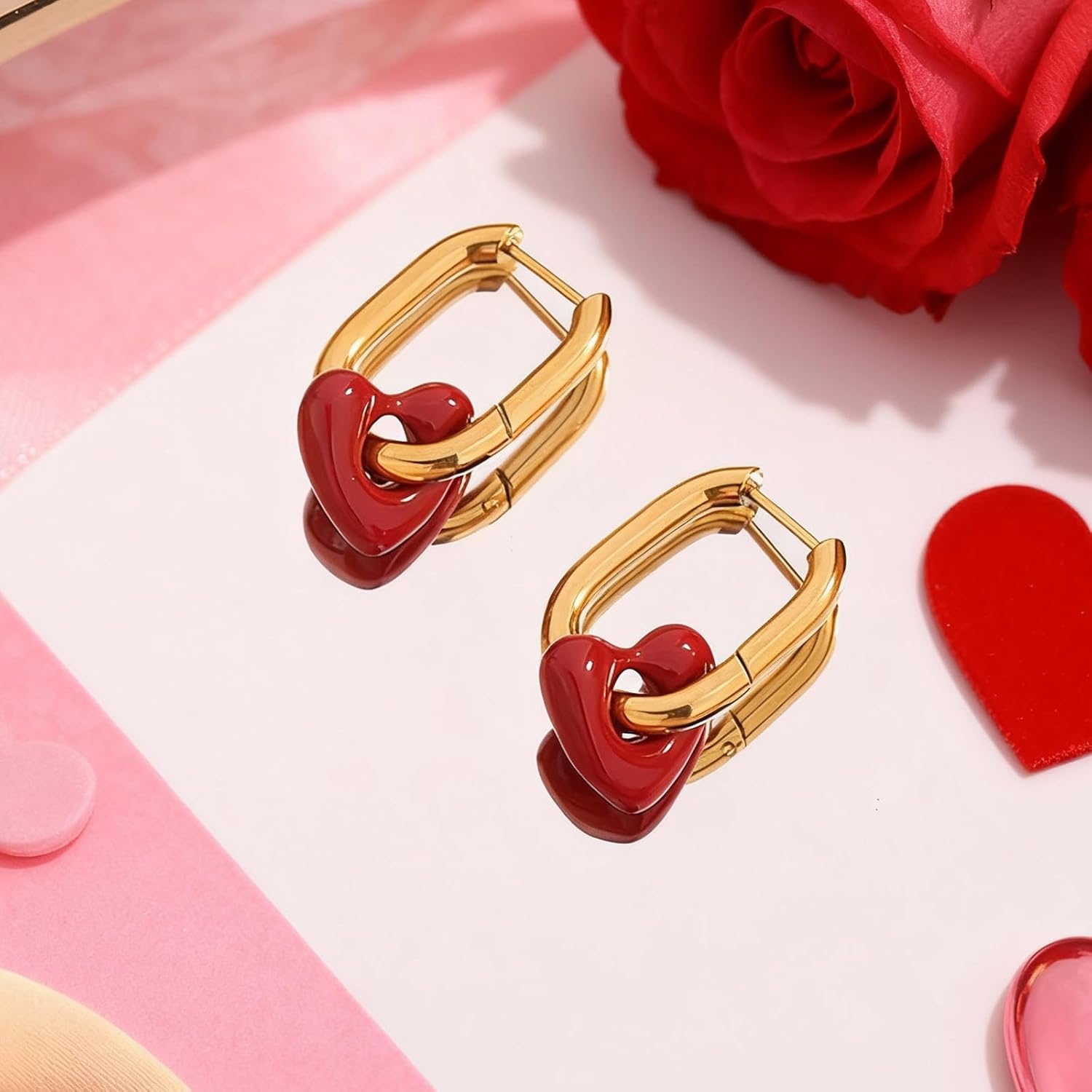 Valentines Earrings Valentine Outfits for Women Red Heart Earring Dangle Valentines Day Outfit Women Valentine's Day Gifts Trendy 2026 - Image 8