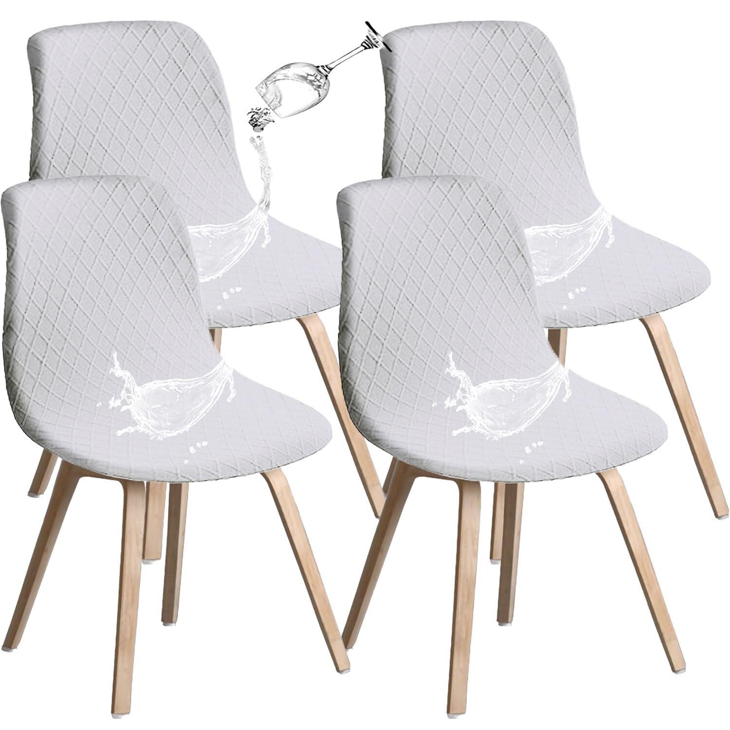 PBTMCD Dining Chair Covers, Stretch For Room Slipcovers Protectors, For,Suitable For Restaurants(White,4pc)