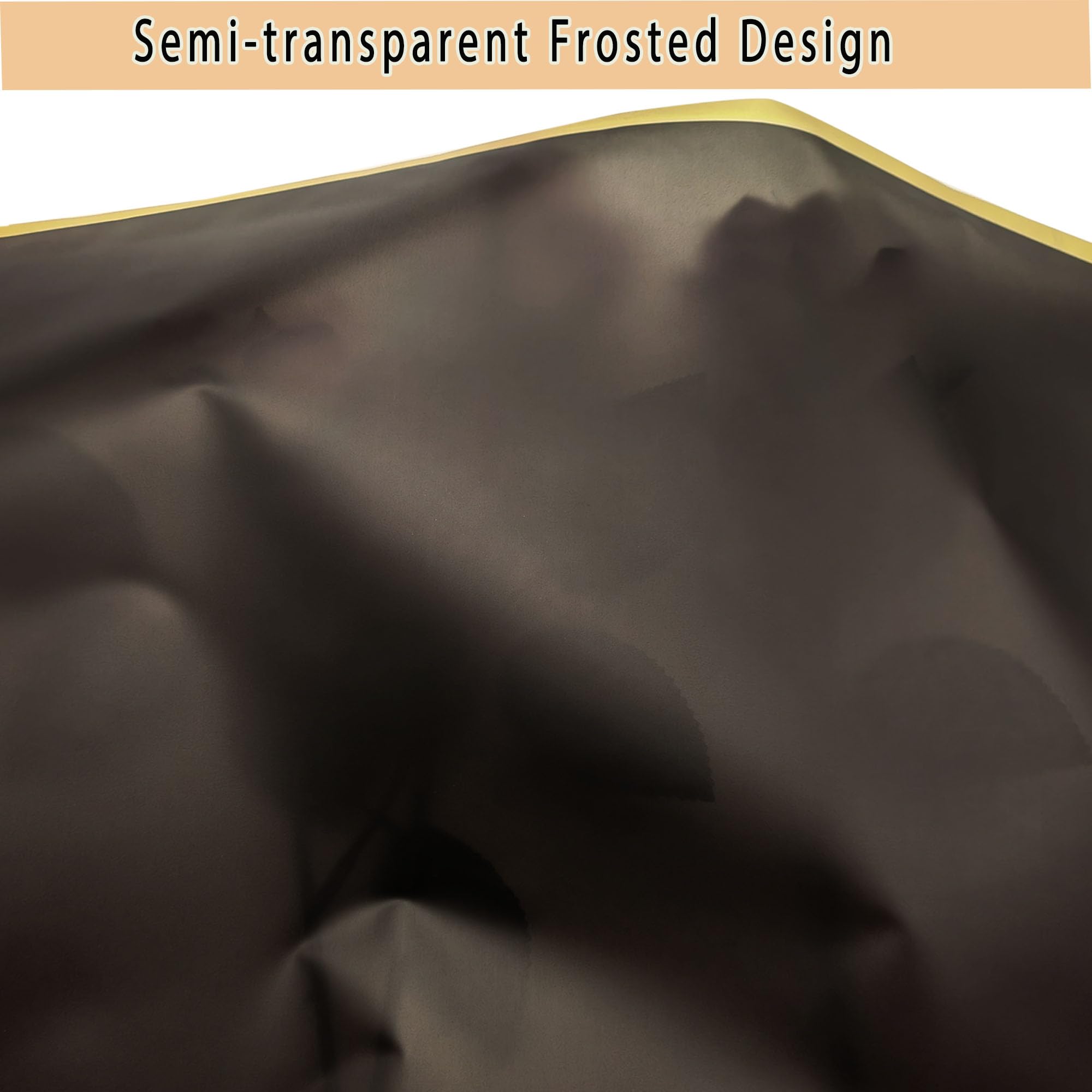 DMIMIA Papel Coreano para Flores Impermeable, 20 Hojas 56x56 cm, Papel para Envolver Ramos de Boda y Regalo Floral(Negro, Borde Dorado)