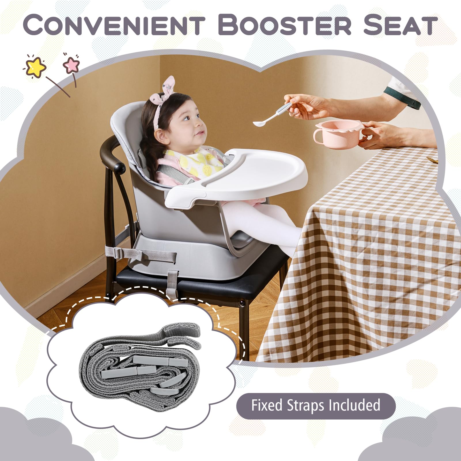 RELAX4LIFE 16 en 1 Trona Evolutiva Bebé con Altura Ajustable, Asiento Giratorio 360°, Mesa Doble Cara y Arnés de Seguridad, Trona Bebé con Bandeja Ajustable, Silla Alta para Niños 6-36 Meses (Blanco)