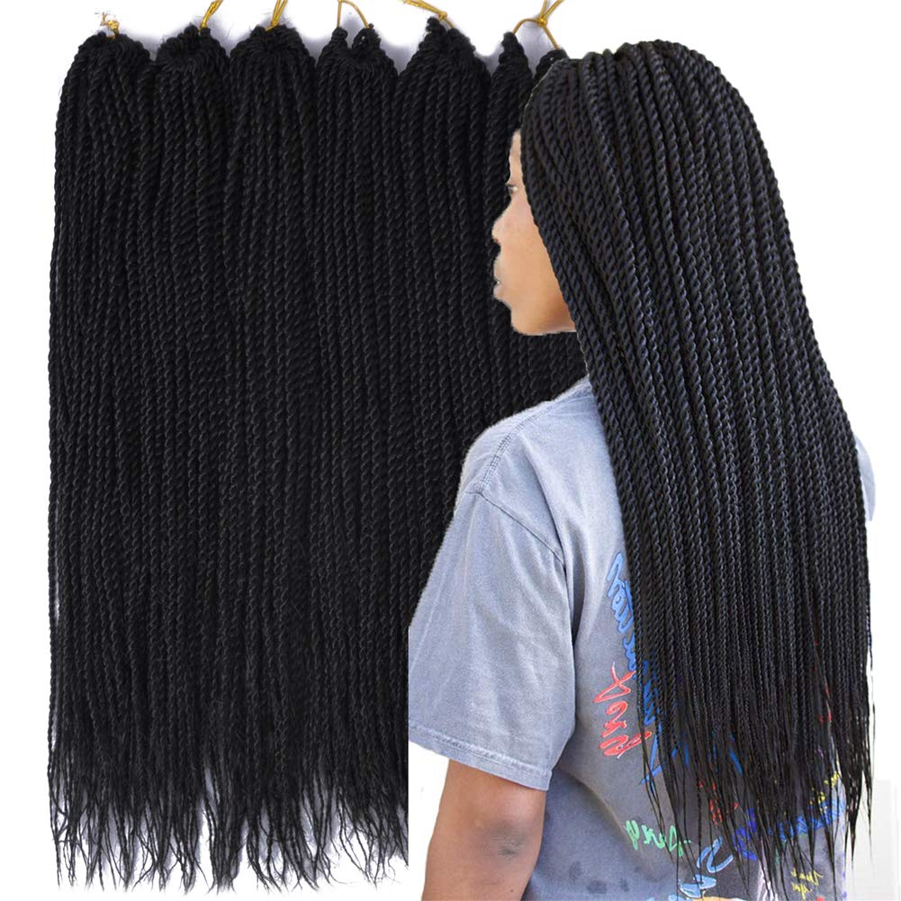 Palace hair 6Pack/LOT Senegalese Twist Crochet Hair Braids Small Easy Twist Crochet Braiding Hair 2S Senegalese Twists 14 inch 18inch 24inch 30strands/pack Hairstyles For Black Women color (18inch, 1)