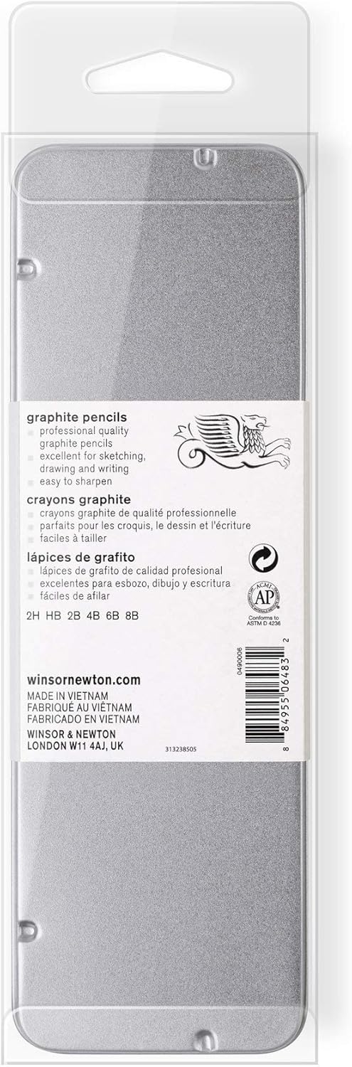 Winsor & Newton 0490006 Studio Collection, 6 Count (Pack of 1), Graphite Pencils