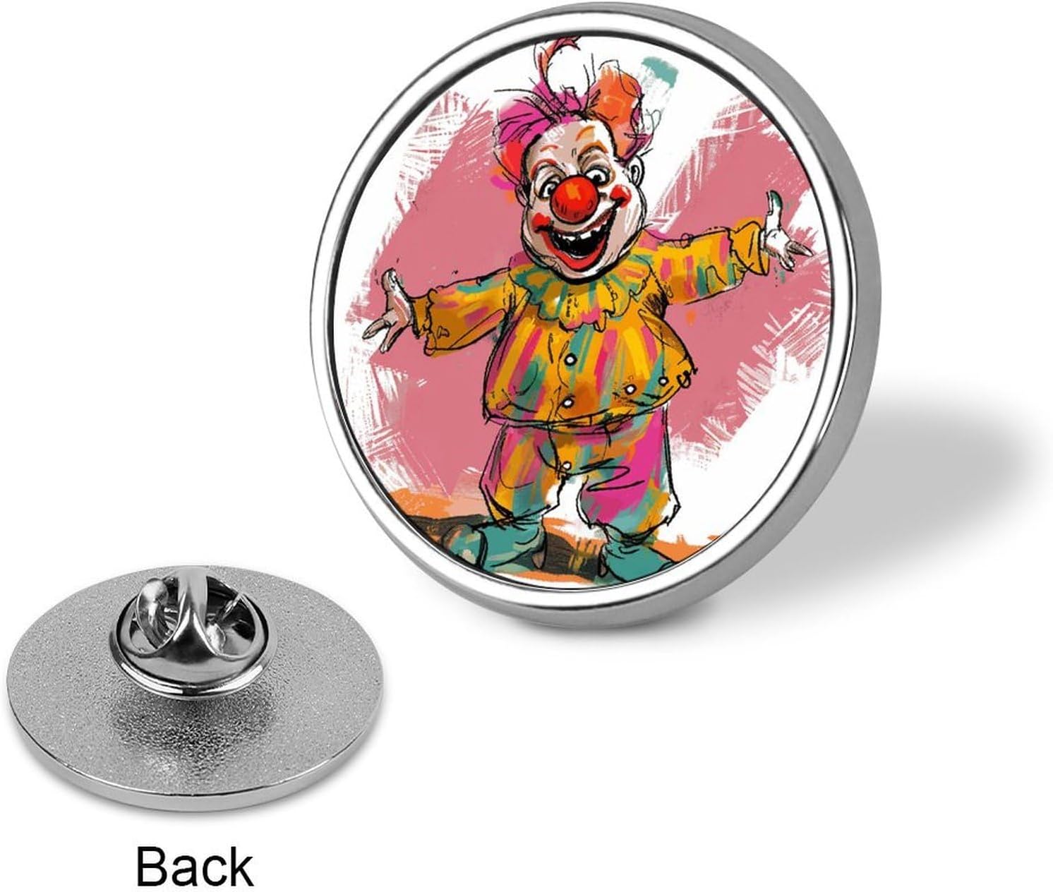 Cute Enamel Lapel Pin Funny Clown Character Round Badges Craft Supplies Durable Fashionable Brooch Pins for Men Women Costume Accessory image 3
