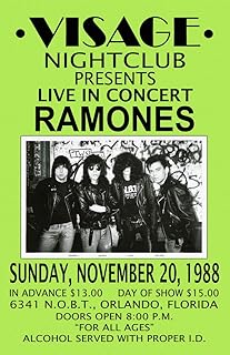 RAMONES REPLICA 1988 CONCERT POSTER