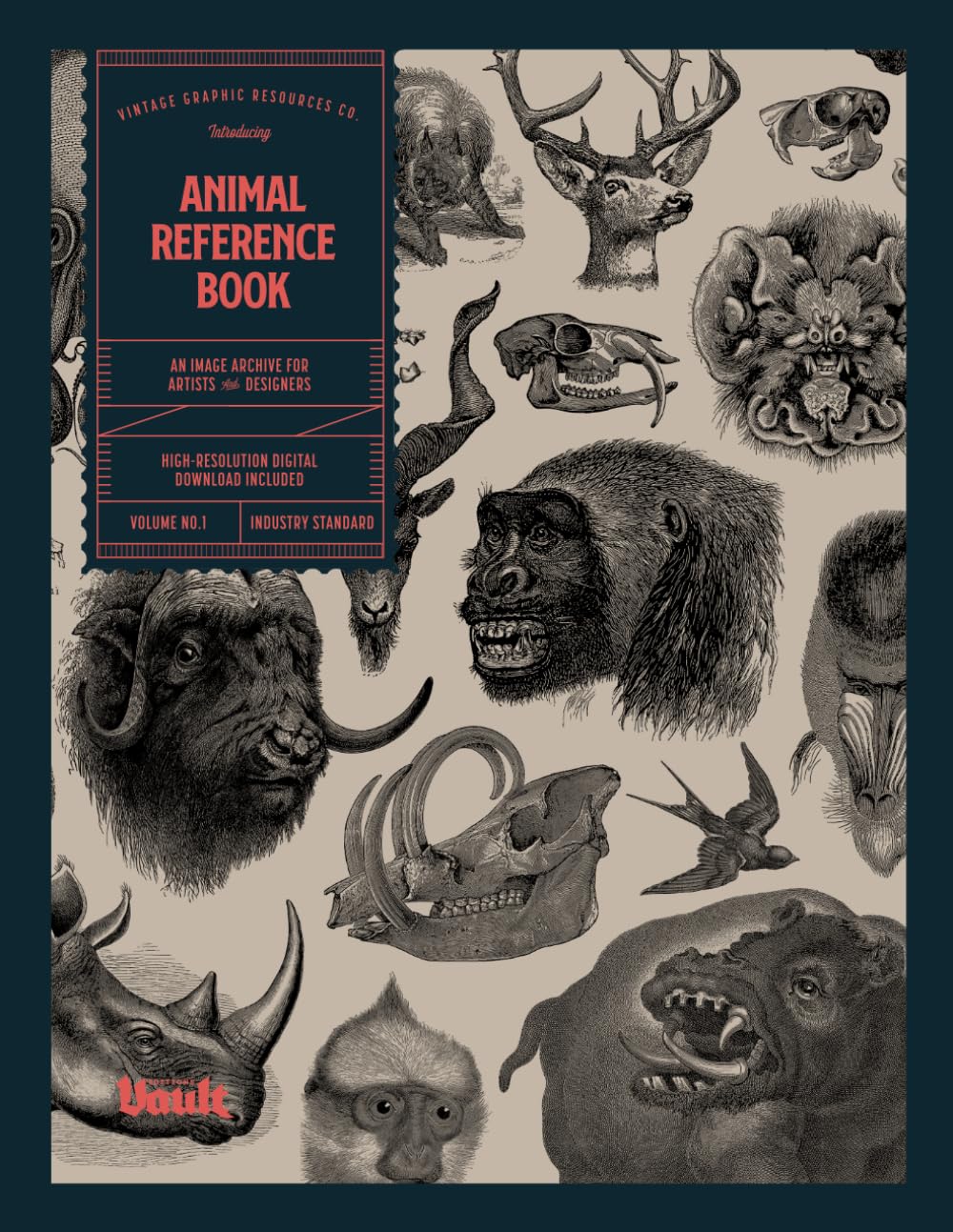 Animal Reference Book for Tattoo Artists, Illustrators and Designers: An Image Archive of 627 Downloadable Animal Images (Image Archive Series by Vault Editions)