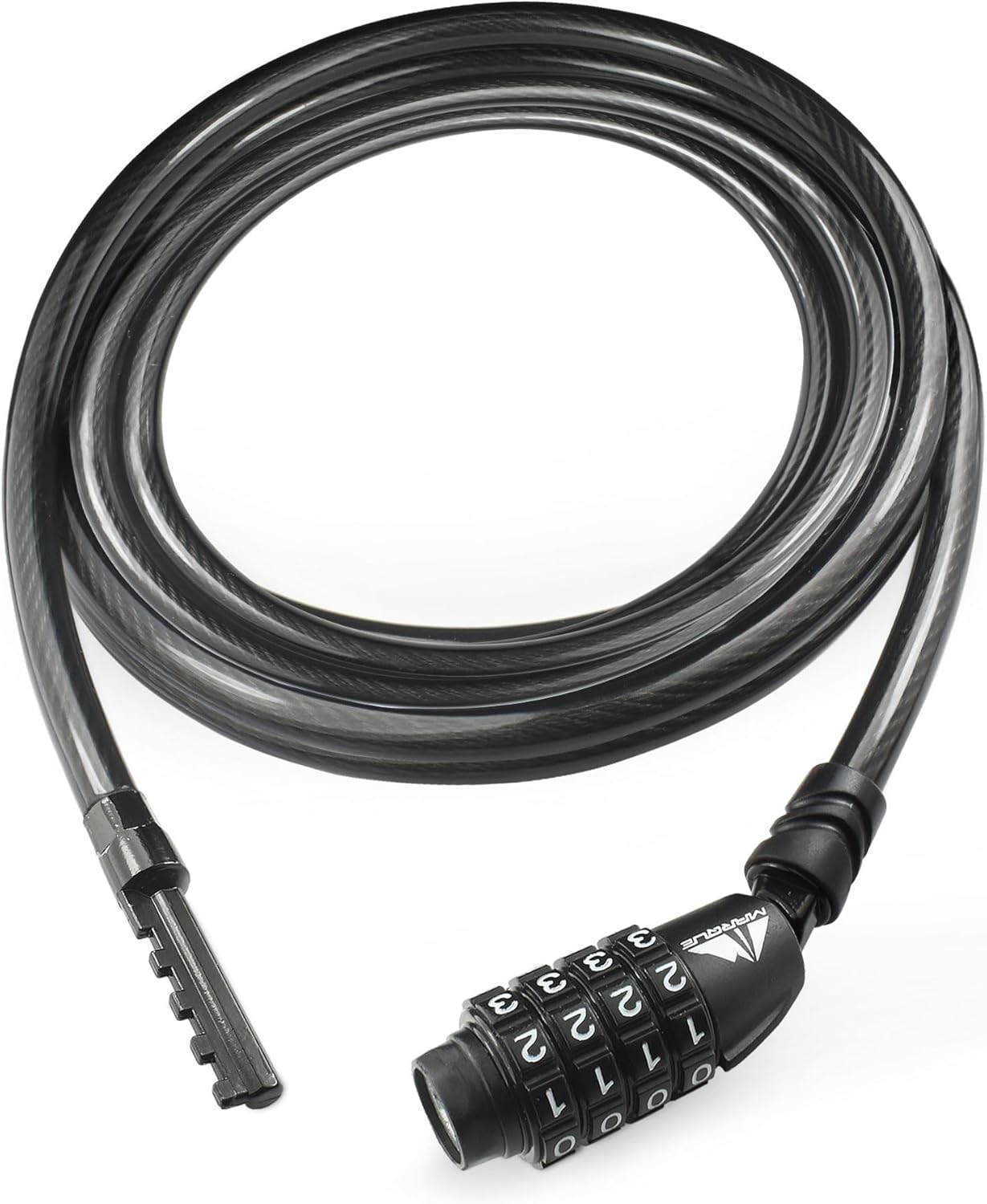MARQUE Straight Combination Bike Lock Cable - 3/8 inch (5FT, 10FT, 15FT, 25FT) Resettable Combination Lock, Anti-Theft Security Cable for Bicycles, Kayaks, Paddle Boards, Gates&Outdoor Gear (25 FT)