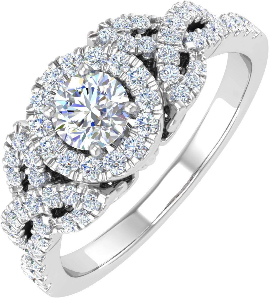 3/4 Carat Diamond Engagement Ring Band in 14K White Gold
