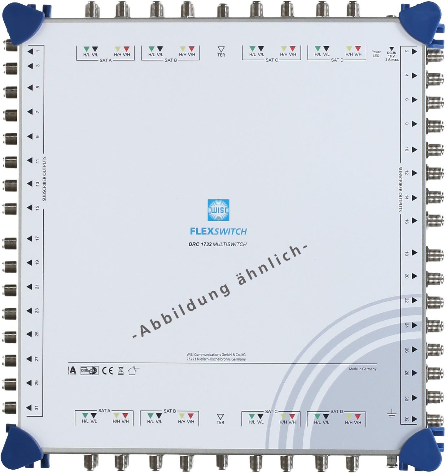 WISI 74971 "DRC 1724" Flexswitch Multi-Switch 17 in 24 Cascade Passive Silver