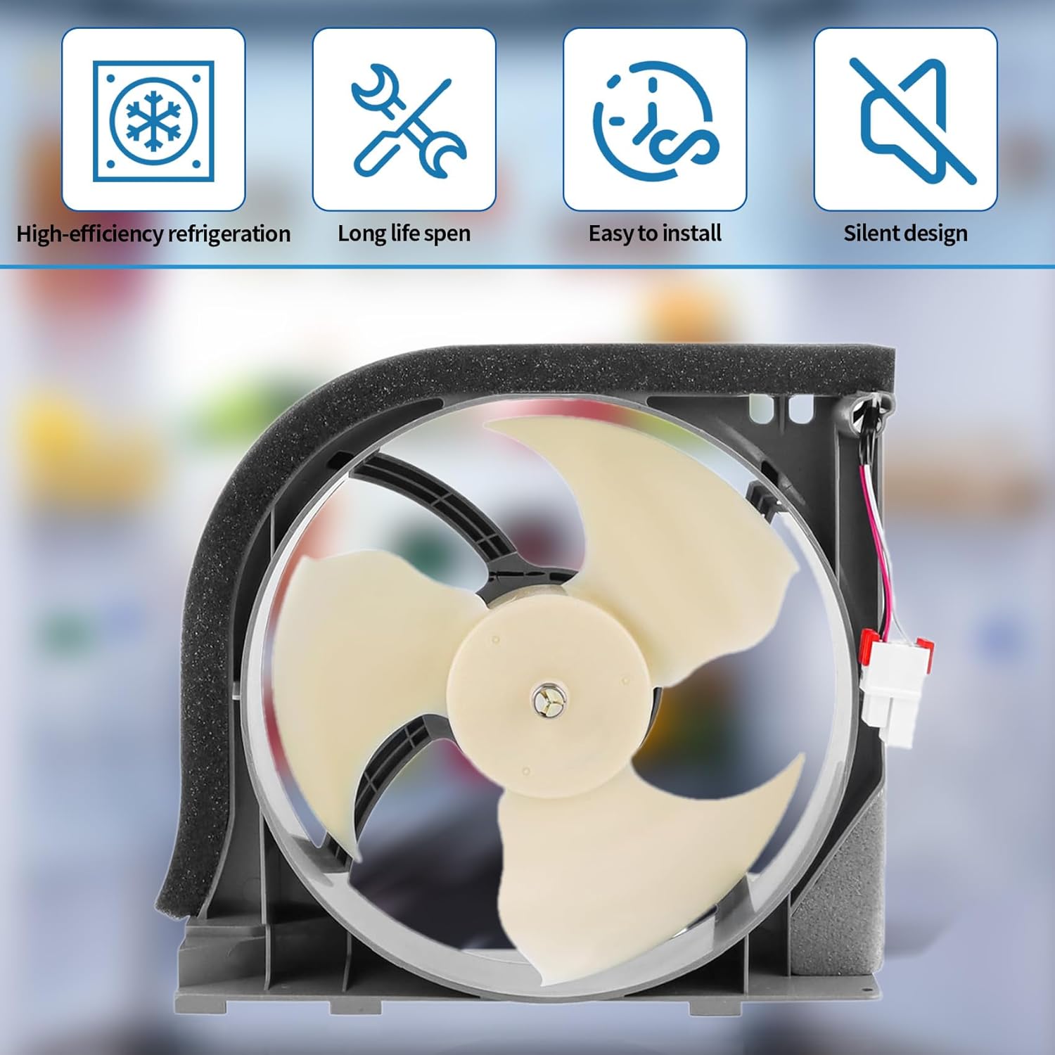 Refrigerator Condenser Fan Motor Fit for Samsung RF263BEAESR RF263BEAESG RF260BEAESR RF261BEAESR RF265BEAESR RF28HMEDBSR RF28R7201SR RF263TEAESR RF260BEAESG RS25H5111SR RF28JBEDBSG RF265BEAESG