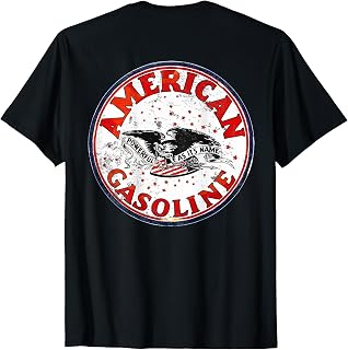 Back Only Print Retro Vintage Gas Station American Gasoline T-Shirt