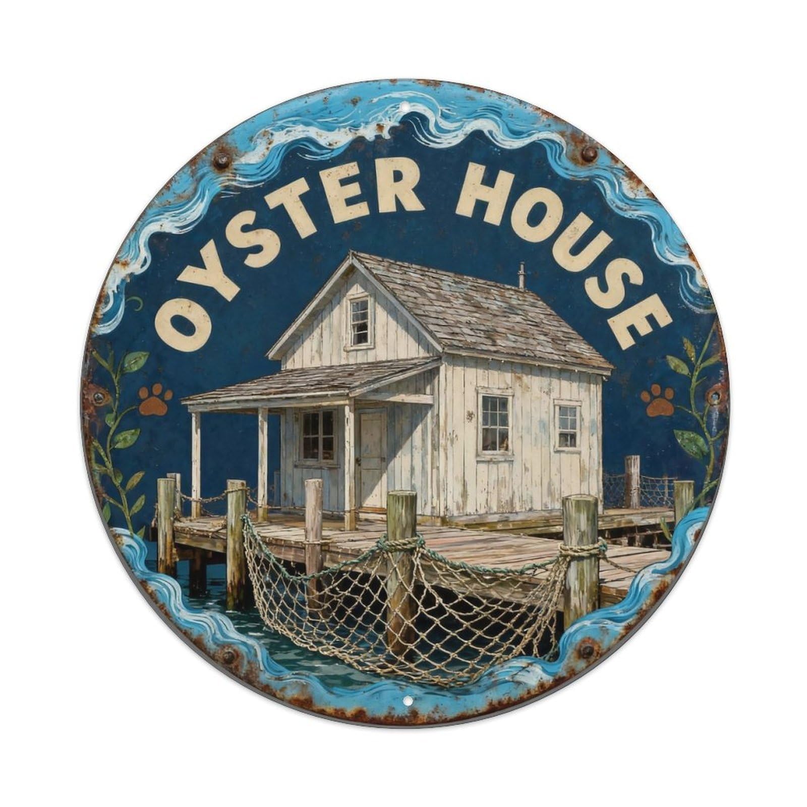 Oyster House Metal Tin Sign Plaque