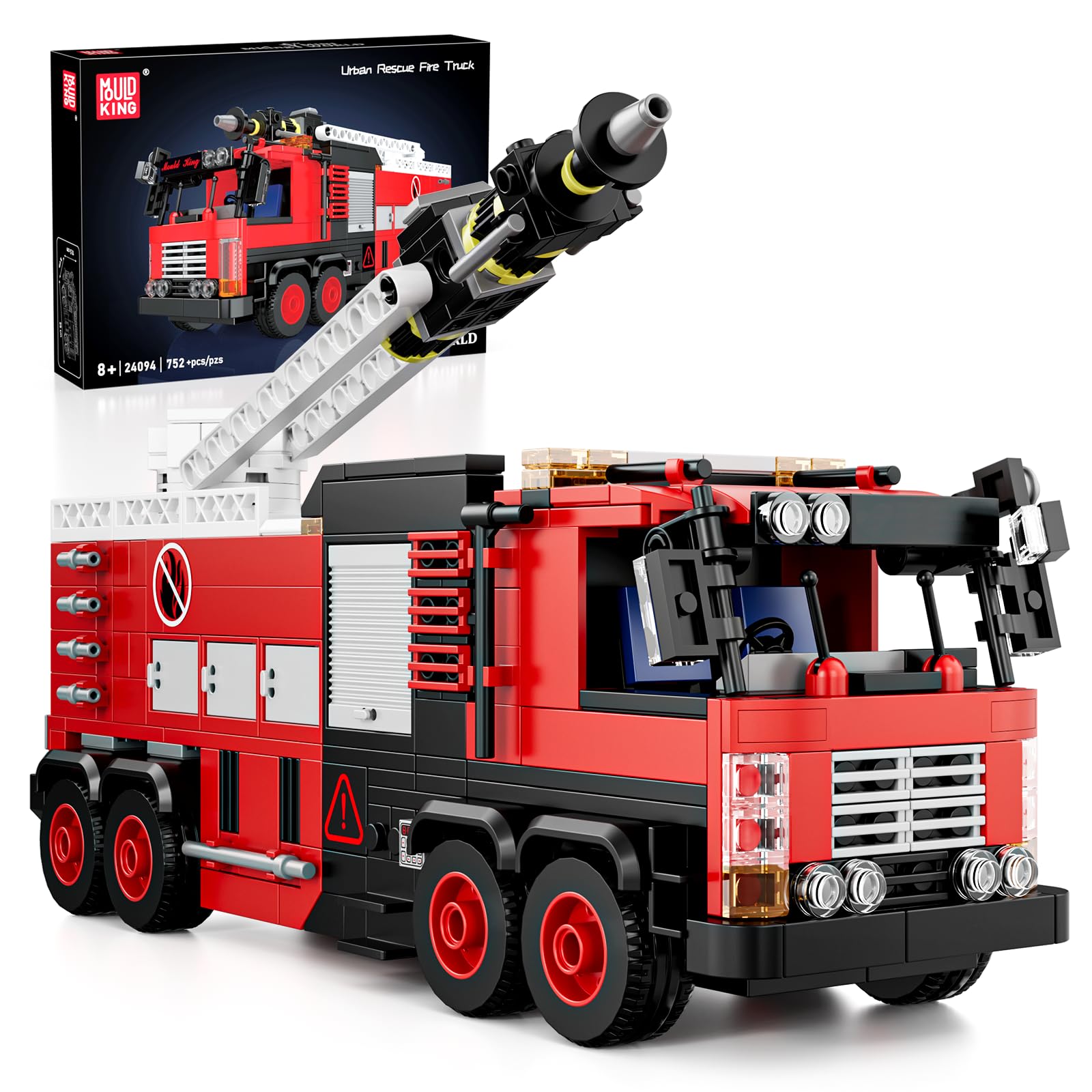 Mould King 24094 - Blocchi di costruzione per vigili del fuoco, per camion della città dei pompieri, modello da collezione compatibile con altre marche (752 pezzi)