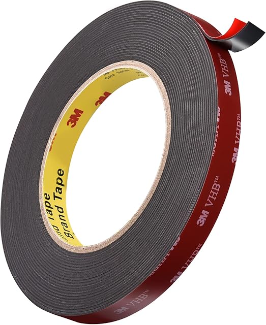3M Double Sided Heavy-Duty Mounting Tape, Waterproof VHB Foam Tape, 32FT Length, 0.5 Inch Width for Car LED Strip Lights Home Decor, Office Decor