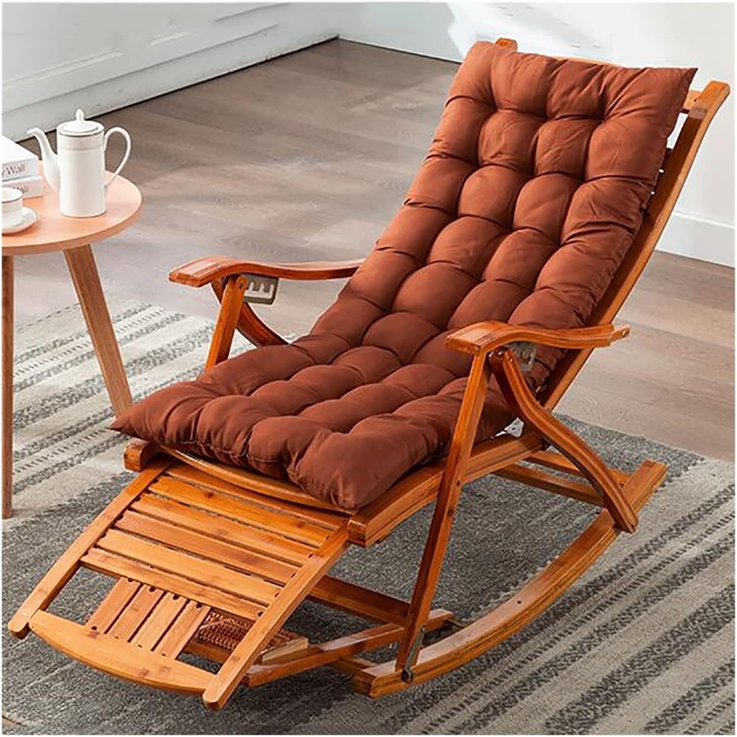 WIGSELBL Oversized Rocking Chair Wooden Sun Lounger