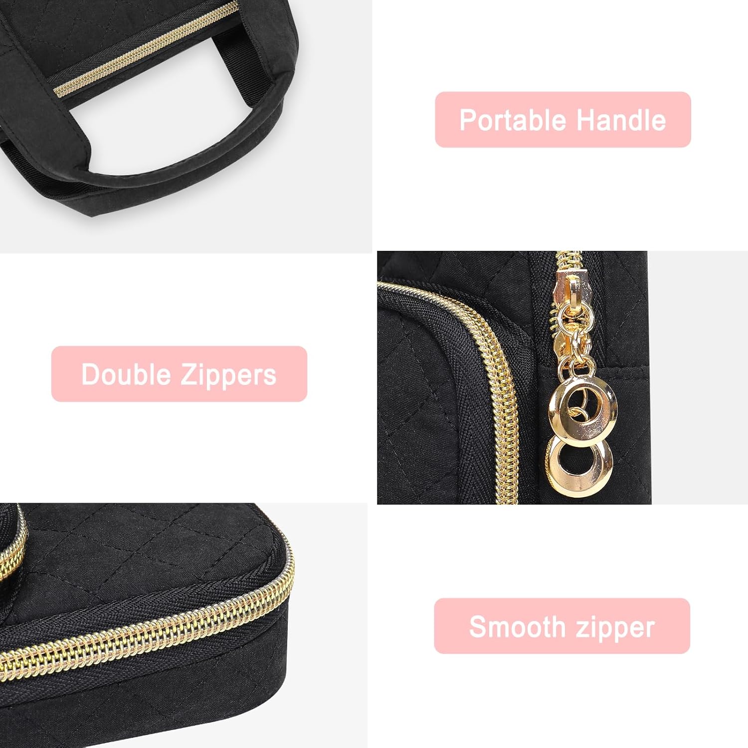 MOSISO 360 Protective Laptop Case 16 inch, 15-15.6 inch Laptop Sleeve Compatible with MacBook Pro 16 inch, HP Acer Dell Lenovo ASUS, Square Quilted Bag Cover with 2 Pockets&Handle&Belt, Black - Image 4