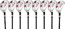 Majek Senior Mens Golf All Hybrid Complete Full Set which Includes #3 4 5 6 7 8 9 PW Senior Flex with Midsize K5s Design High Traction Tech Grips Right Handed Clubs