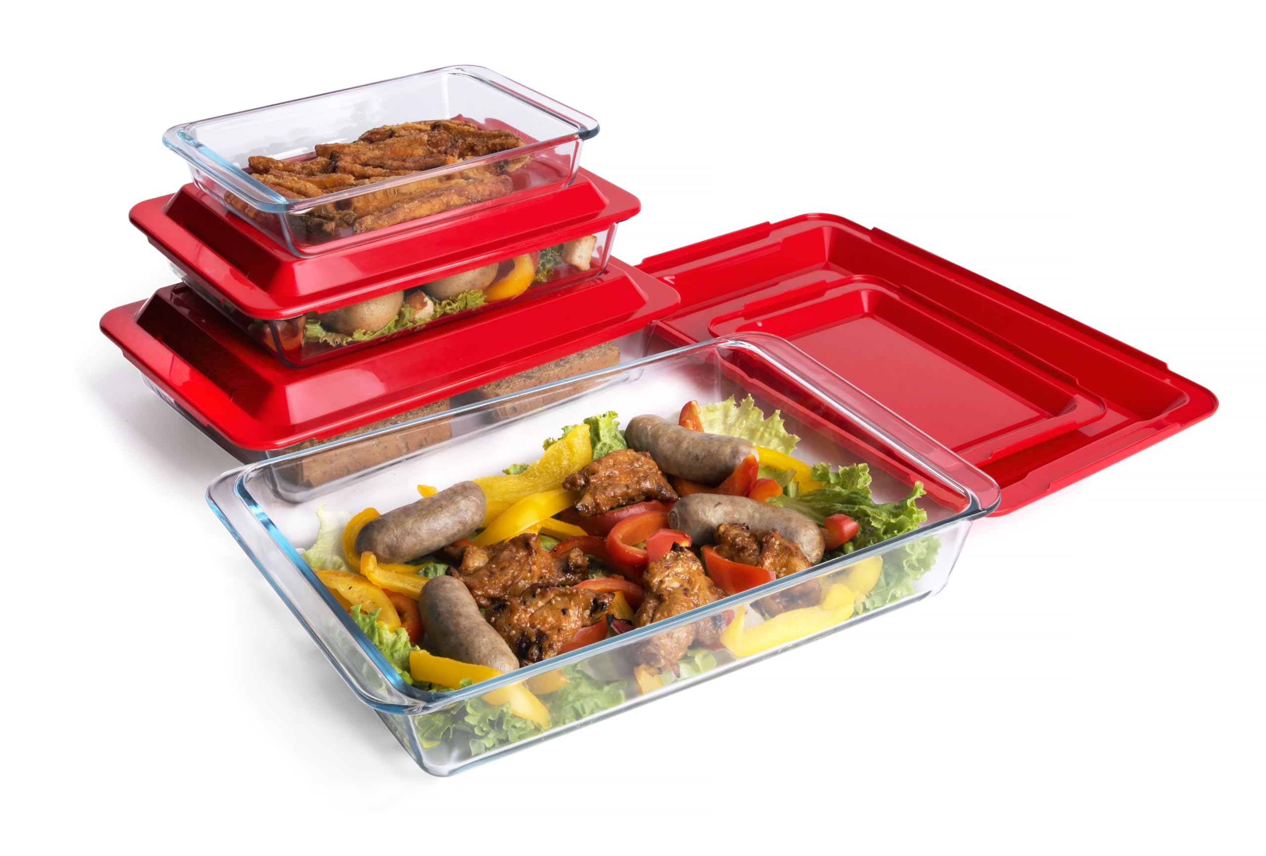 Small Tempered Glass Baking Dish With Lid - 3QT (9x11 Inch), Oven, Microwave, Dishwasher Safe, BPA-Free Lid For Meal Prep & Storage