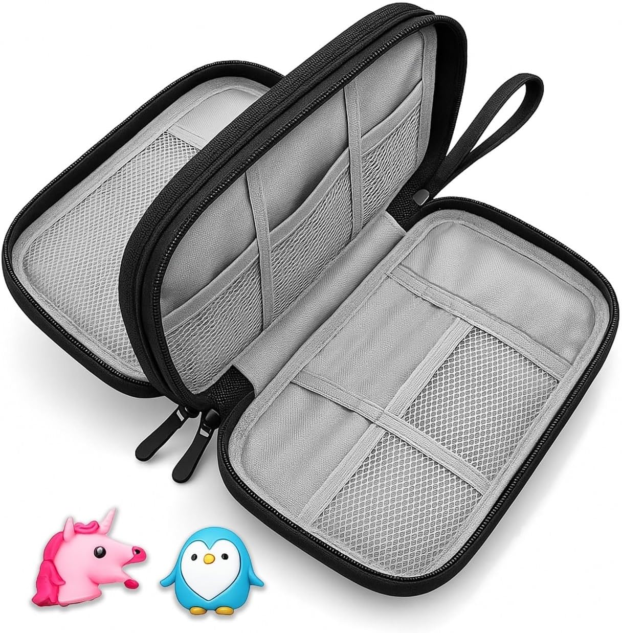 Electronic Organiser Travel Case with Cable Protectors, Compact Tech Pouch for Cables, Chargers & Small Gadgets