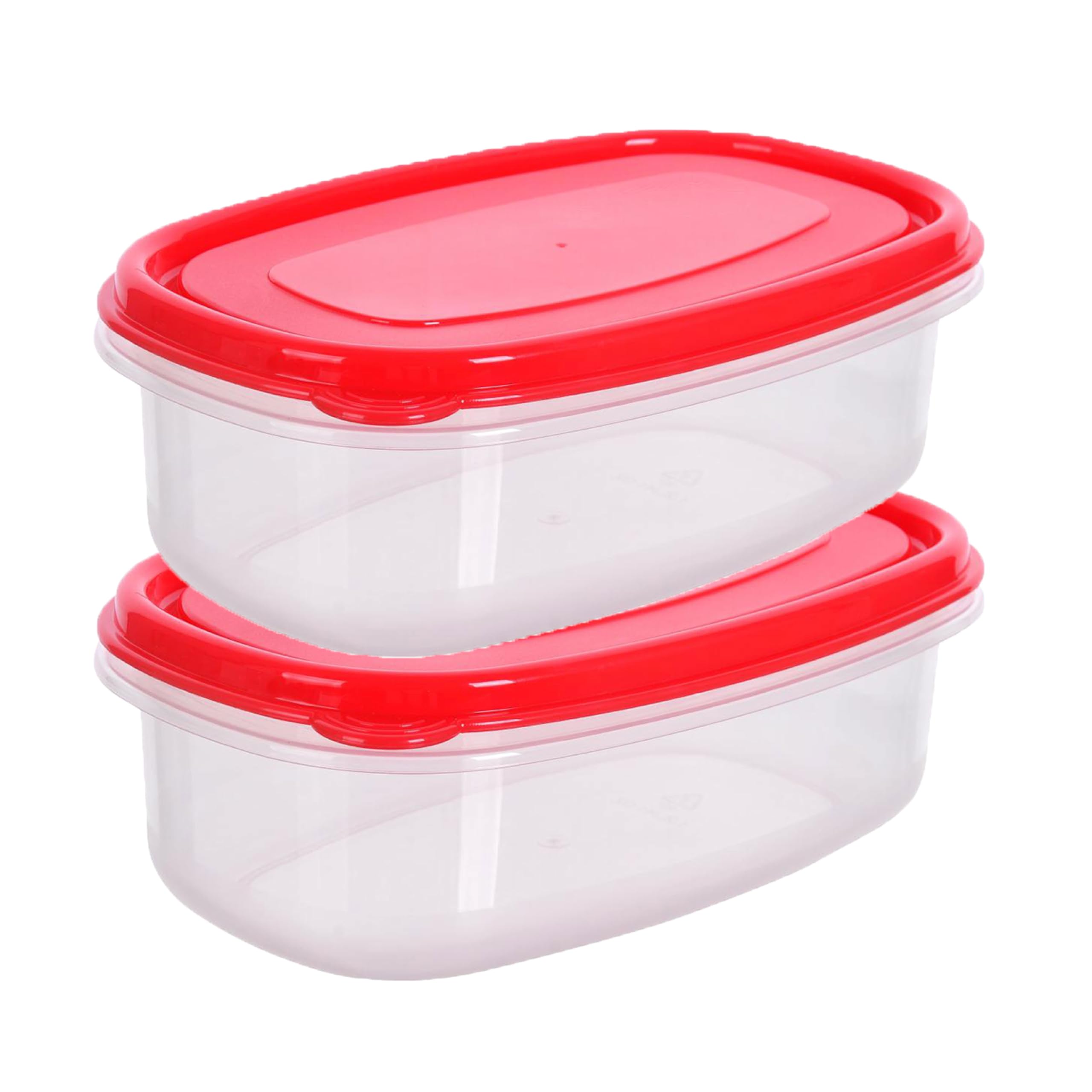 HOMESHOPA Plastic Food Storage Containers, 1.2 Litre 2 Pack Rectangular Leakproof Airtight BPA-Free Reusable & Stackable Meal Prep Lunch Boxes, Microwave Freezer & Dishwasher Safe