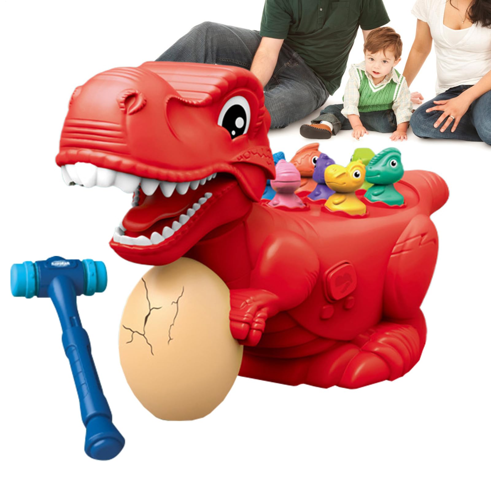 Hammerschlagspielzeug für Kinder, Knallspiel | Interaktives Dinosaurier | Spielzeug mit Sound und Licht | Feinmotorikspielzeug mit kleinem Dinosaurier für frühes Lernen, Aktivitäten