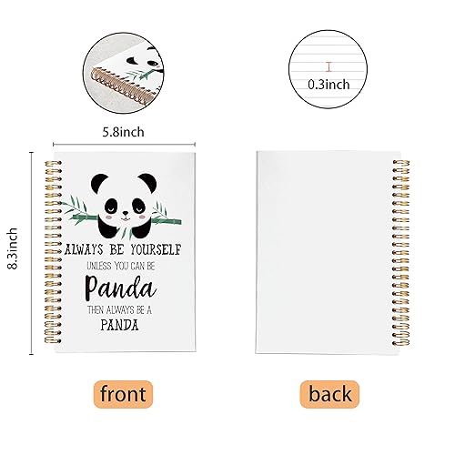 Miniatura 5 de Cuaderno de espiral con diseño de panda "Always Be Yourself Unless You Can Be a Panda", 5.5 x 8.3 pulgadas, con diseño de panda, con tapa dura,