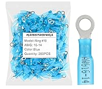 Vista 32 de haisstronica 100 piezas de conectores de anillo termorretráctil de grado marino rojo de 5/16", conectores de terminal de anillo de 0,7 mm de cobre