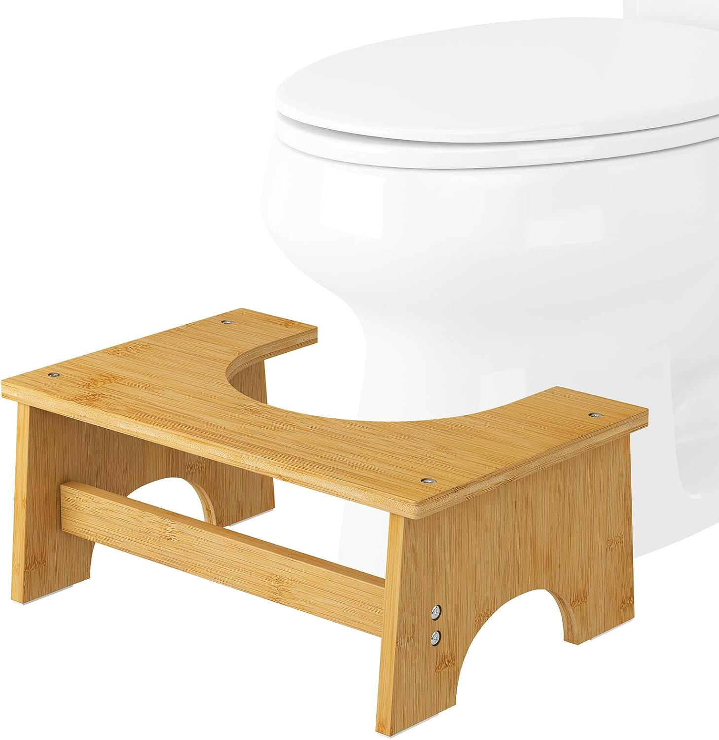 viewcare Toilet Stool Squat for Adults, Bamboo Toilet Stool
