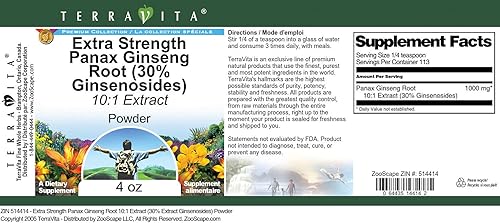 Miniatura 3 de Extracto extra fuerte de Panax Ginseng Root 101 (30% Ginsenósidos) Polvo (4 oz, ZIN 514414) - Paquete de 3