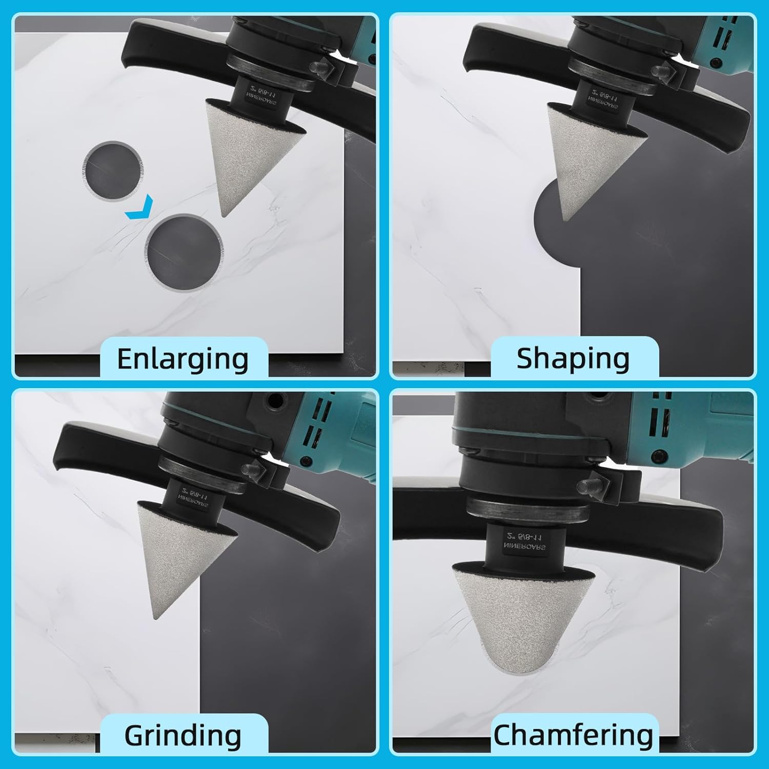 2" 50mm 5/8"-11thread Diamond Beveling Chamfer Bits Diamond Milling Bit for Shaping Enlarging Trimming Cleaning Existing Holes of Granite Marble Porcelain Tiles