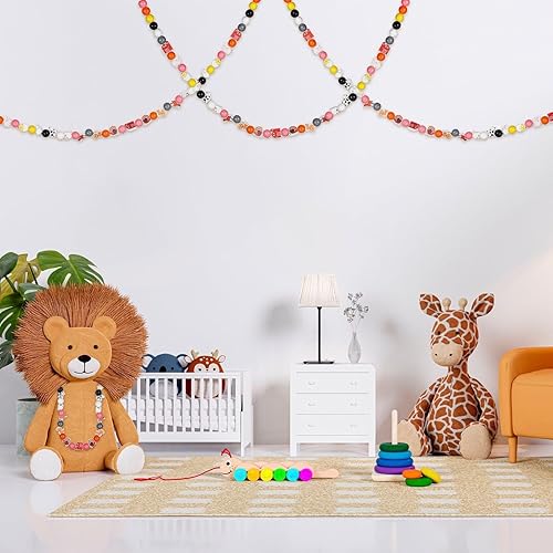 Miniatura 4 de 200 cuentas de madera con diseño de animales de granja con diseño de animales de granja, pollo, caballo, vaca, cerdo, oveja, pavo, cachorro, casa,