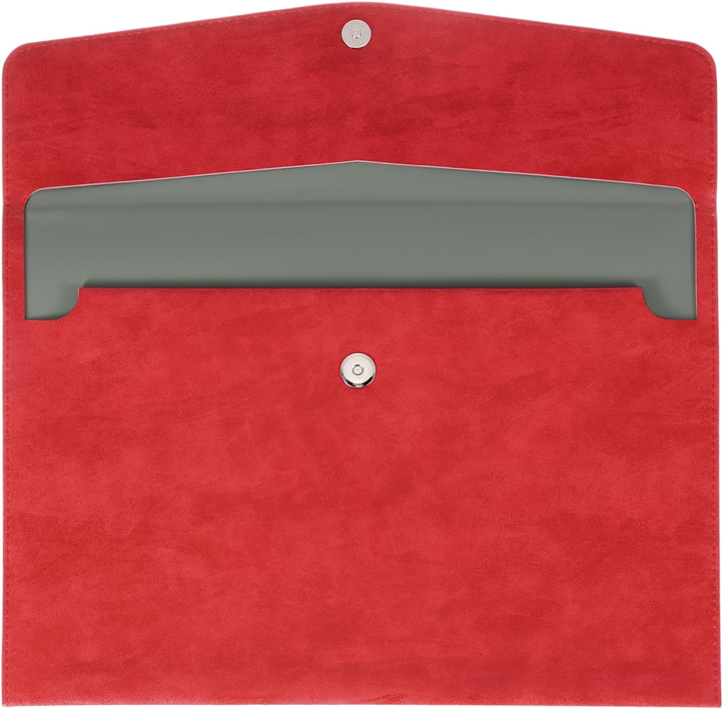 sourcing map PU Leather File Folders, A4 Envelope Folder File Document Storage Bag Portable File Folder Organizer Case with Button Closure for Office Business(Red)
