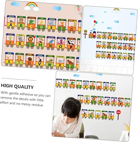 Miniatura 8 de NUOBESTY 2 piezas de decoración creativa para dormitorio de niños, guardería, animales, sala de juegos, tren, pared, calcomanías decorativas