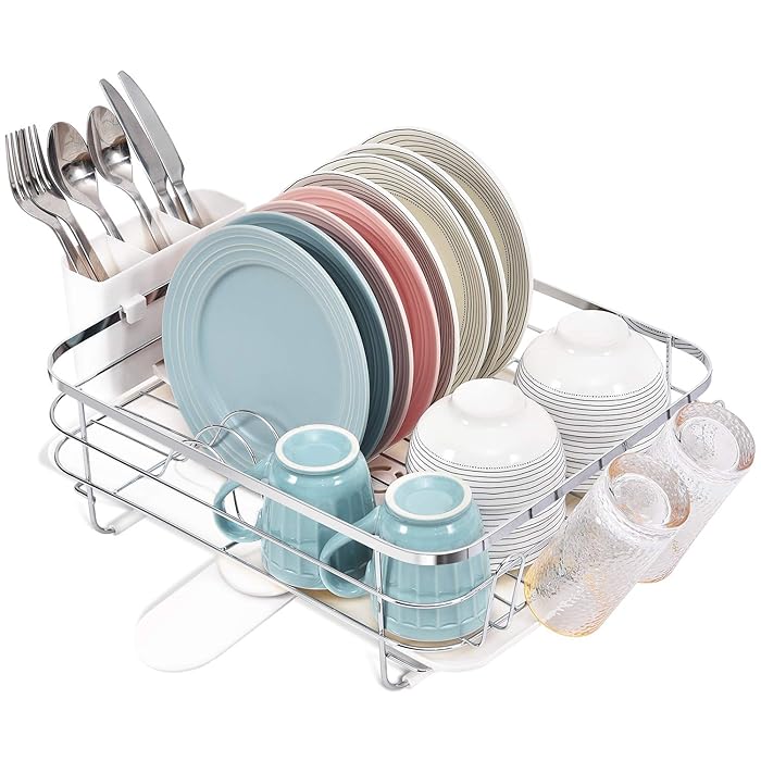 Buy KINGRACK Full Size Dish Drainer, Stainless Steel Dish Rack, Metal Wire Drainer Set with