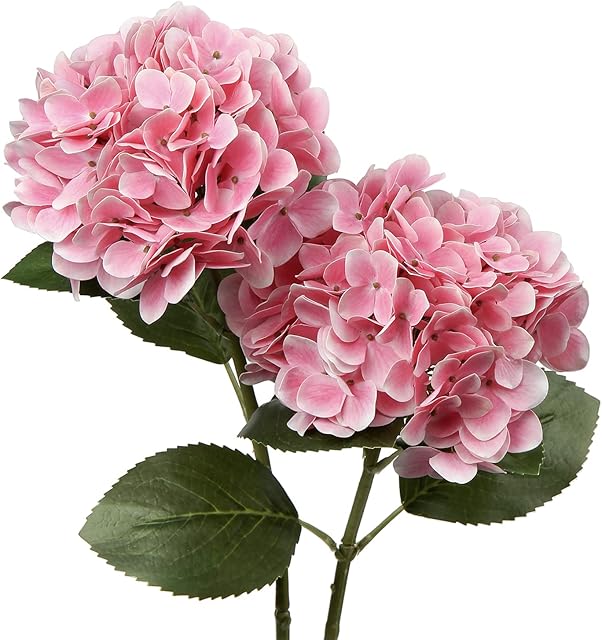 Briful Hydrangea Artificial Flowers Real Touch Hydrangea Flowers 24.8" Tall Fake Flowers Hydrangea Plants Long Stem Artificial Flowers Outdoor, Garden Wedding, Home Decor