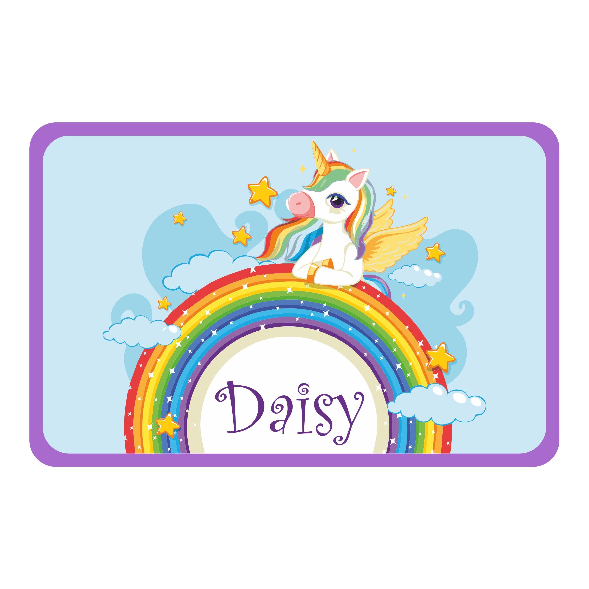 Unicorn On Rainbow In Sky Kids Bedroom Door Sign Personalised For You - Any Name! Door Plaque,Girls/Boys,Nursery,Decor,Kids Room,Animals