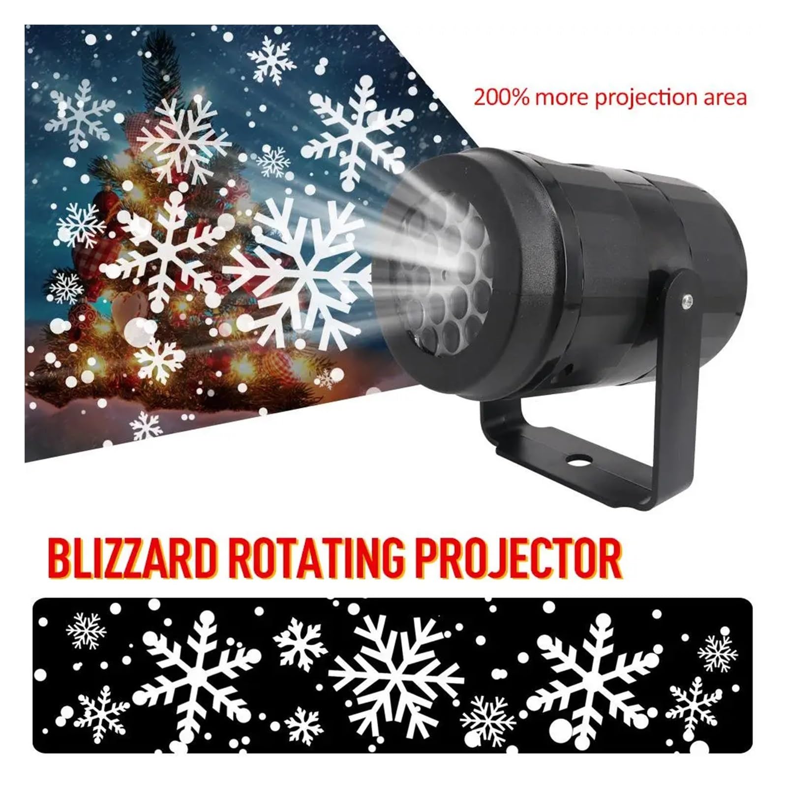 Projecteur d'Halloween, Projecteur de flocon de neige LED à Double Tube, Projection de noël, lampe d'extérieur étanche, projecteur de neige for fête de vacances(A)