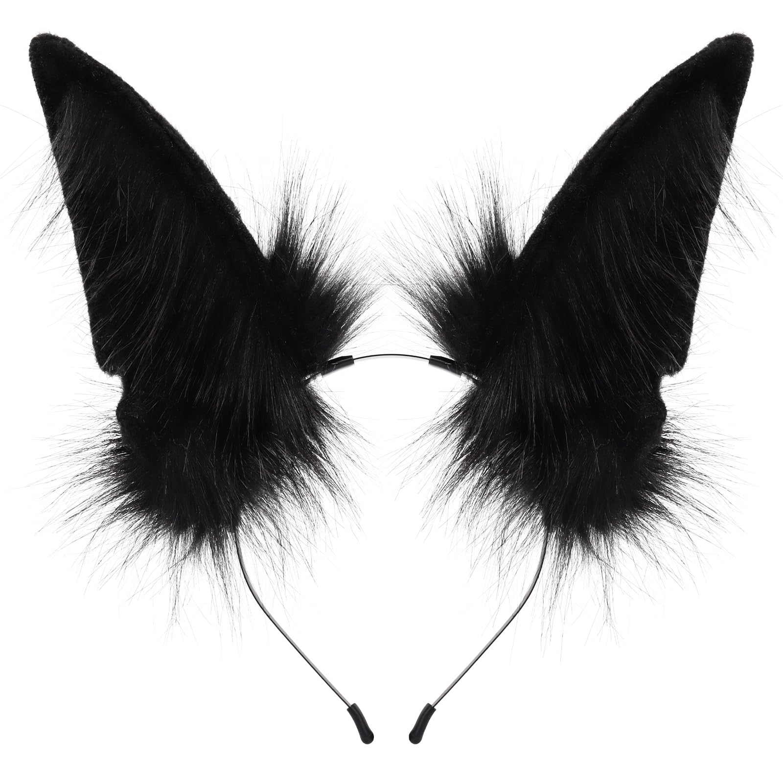 hbbhml Handmade Animal Fur Wolf Fox Ears Headband Cosplay Headwear Hair Hoop Head Accessories for Halloween Party