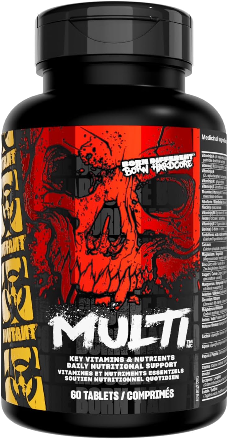 MUTANT Multi Vitamins – Men’s Multivitamin for Hardcore Athletes & Body Builders, Supports Muscle Function, Energy Metabolism, Immune Health with 70 Vitamins Minerals Antioxidants (60 Caplets, CA)