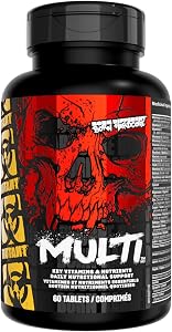 MUTANT Multi Vitamins - Men's Multivitamin for Hardcore Athletes & Body Builders, Supports Muscle Function, Energy Metabolism, Immune Health with 70 Vitamins Minerals Antioxidants (60 Caplets, CA)