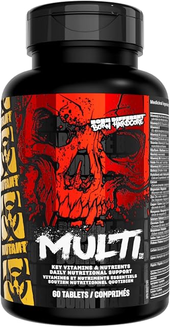 MUTANT Multi Vitamins - Men's Multivitamin for Hardcore Athletes & Body Builders, Supports Muscle Function, Energy Metabolism, Immune Health with 70 Vitamins Minerals Antioxidants (60 Caplets, CA)