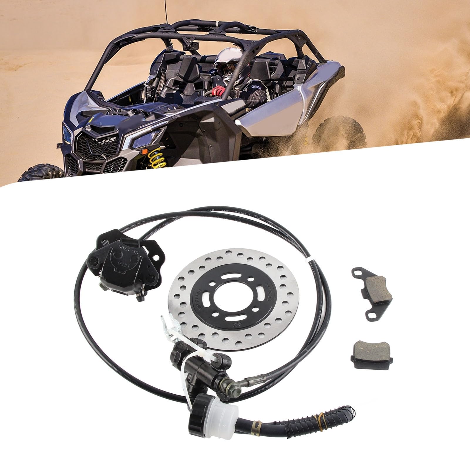 Hydraulisches Scheibenbremsen Set Für ATV Quad Go-Kart - Universal 50-250ccm | Metall Bremssattel | 64mm Lochabstand