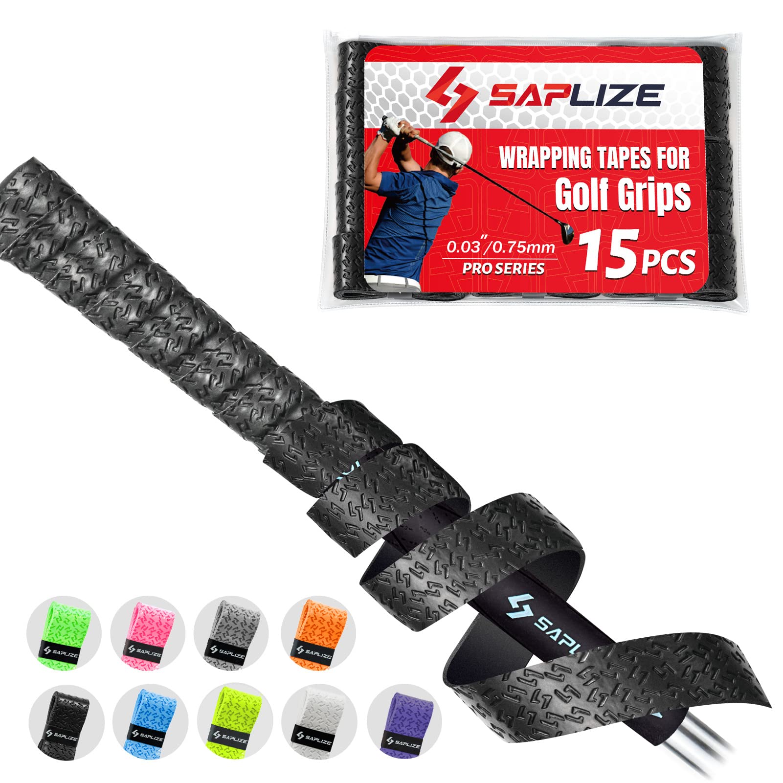 SAPLIZEGolf Grip Wrapping Tapes, 3er- oder 15er-Pack, 9 Farben erhltlich Neue Regripping-Lsung fr Golfschlgergriffe