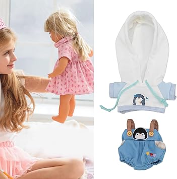 Plush Doll Hoodie Soft Fabric Role Play Cultivate Imagination 7.8 Inch Doll Clothes Set for Preschool Centers