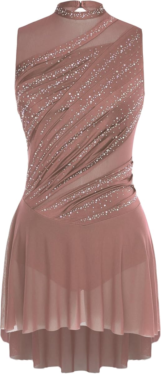 Traje de danza lírica para mujer Vestidos de patinaje artístico