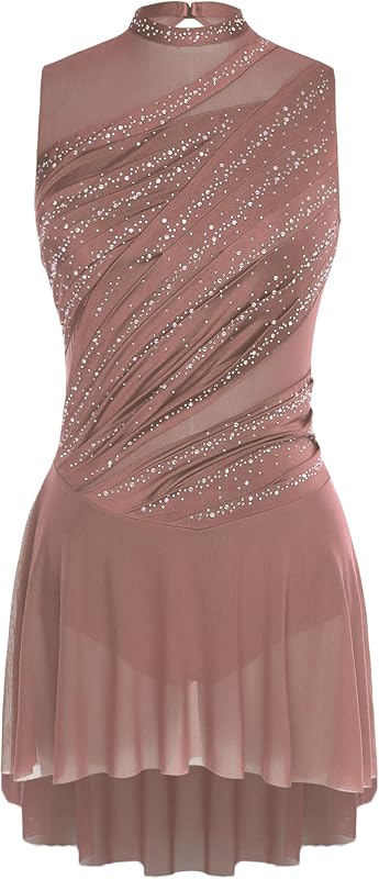 Traje de danza lírica para mujer Vestidos de patinaje artístico
