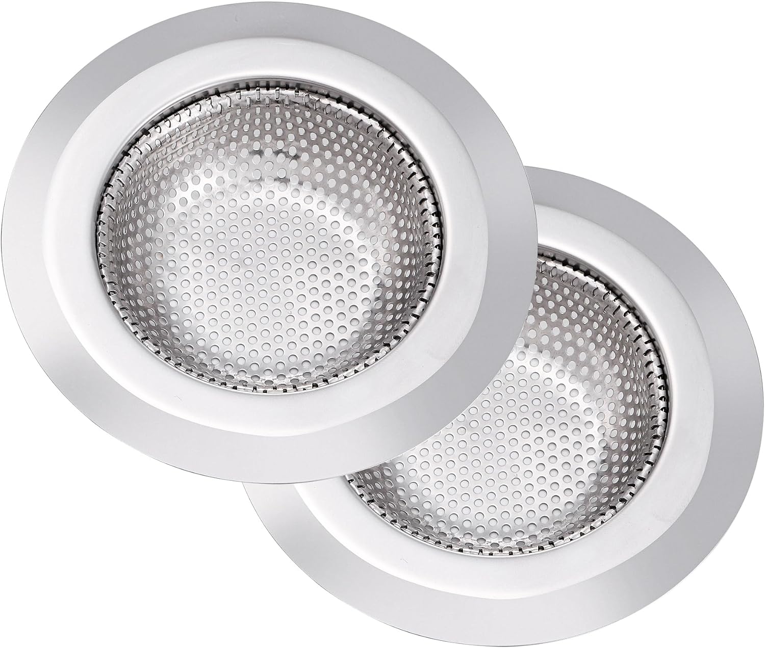 Anviiopu 2Pcs Kitchen Sink Drain Strainer,Stainless Steel Kitchen Sink Strainer,Sink Food Catcher, 4.5" Diameter for Most of Kitchen Sinks,Anti-Clogging,Rust Resistant