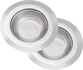 2Pcs Kitchen Sink Drain Strainer,Stainless Steel Kitchen Sink Strainer,Sink Food Catcher, 4.5" Diameter for Most of Kitchen Sinks,Anti-Clogging,Rust Resistant