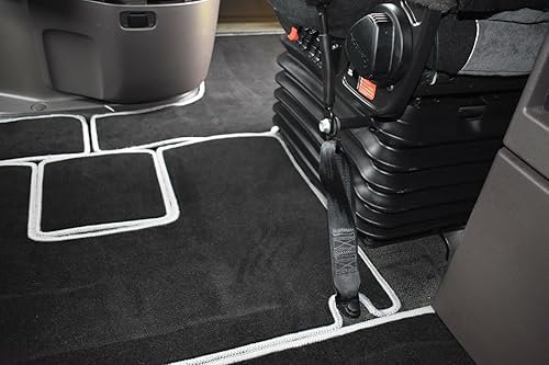 Miniatura 4 de Alfombrillas de alfombra para Volvo VNL 630 670 2004-2018 Juego de 6 piezas con costuras grises V-Truck