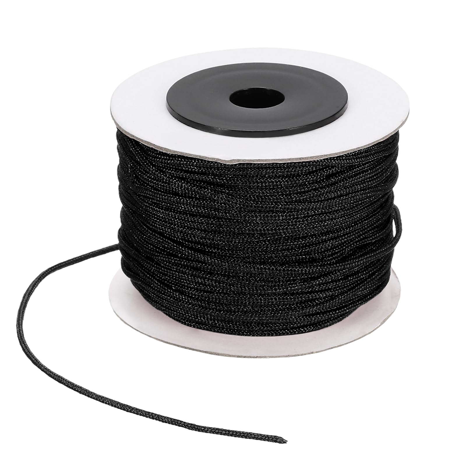 PATIKIL 44 Yard Nylon String for Bracelets, 1.5 mm Nylon Rope Cord Braided Ornament Lanyard Thread Universal Blinds Pull Strings for DIY Craft Bead Bracelet Making, Black